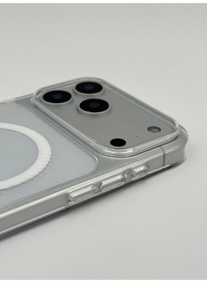 general Premium MagSafe Compatible Carbon Fiber Texture Case for iPhone 17 Pro Max – Ultra-Slim Shockproof Back Cover with Integrated Camera Protector & Metallic Accents – [White] - Image 3